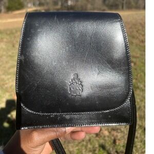 Mark Cross Crossbody rare Bag Small Black Leather Made in Italy vintage purse